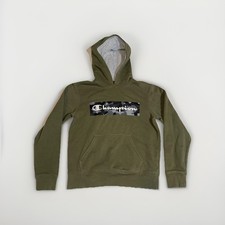 Champion Sweater Boys Medium Green Casual Pullover Hoodie Sweatshirt Kids