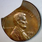1982d ERROR Off Center + BIG CLIPPED Lincoln Cent BU + Det. Coin O/C Clip #20 NR