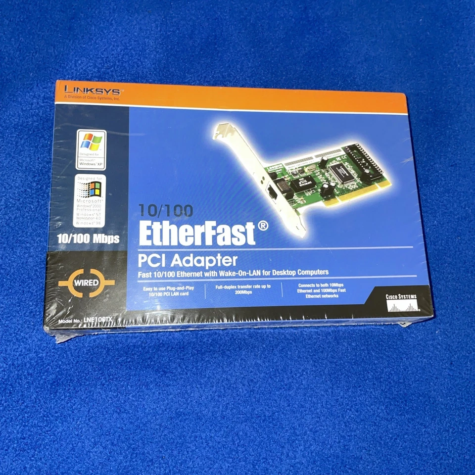 Linksys 10/100 LAN Card Etherfast PCI Adapter LNE100TX *New Sealed Box* - Image 2 of 4
