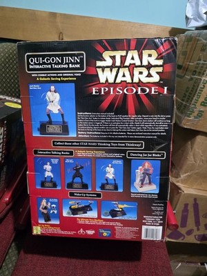 Vintage Star Wars Episode I QUI-GON JINN Interactive Talking Bank