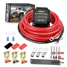 12V 140AMP Dual Battery Isolator Kit with 6 AWG Power Cable 140 Amp Kit