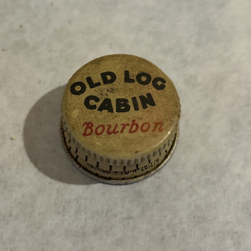 rare “Old Log Cabin Bourbon” Twist Cap 