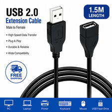 High-Speed USB-USB Extension Cable USB 2.0 Adapter Extender Cord Male/Female LOT