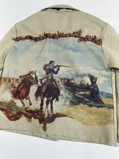 Vintage 60s 70s Cowboy Rodeo Horse Kids Youth Boys Western Button Up Pictur Sz 4