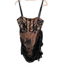 NWT Klesis Lace Corset Bustier Ruched Mini Dress L Holiday Party Sexy New Years