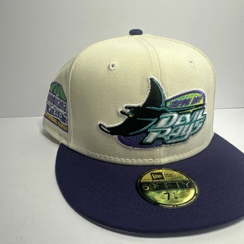 Hat Club Tampa Bay Devil Rays White Dome Collection New Era 59fifty 7 1/8