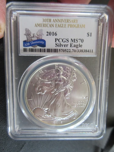 2016 Silver Eagle PCGS MS70 (30th  Anniversary American Eagle Program)