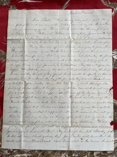 1863 Civil War letter: So many soldiers dying!