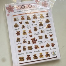 Brand new teddy bear nail art sticker sheet
