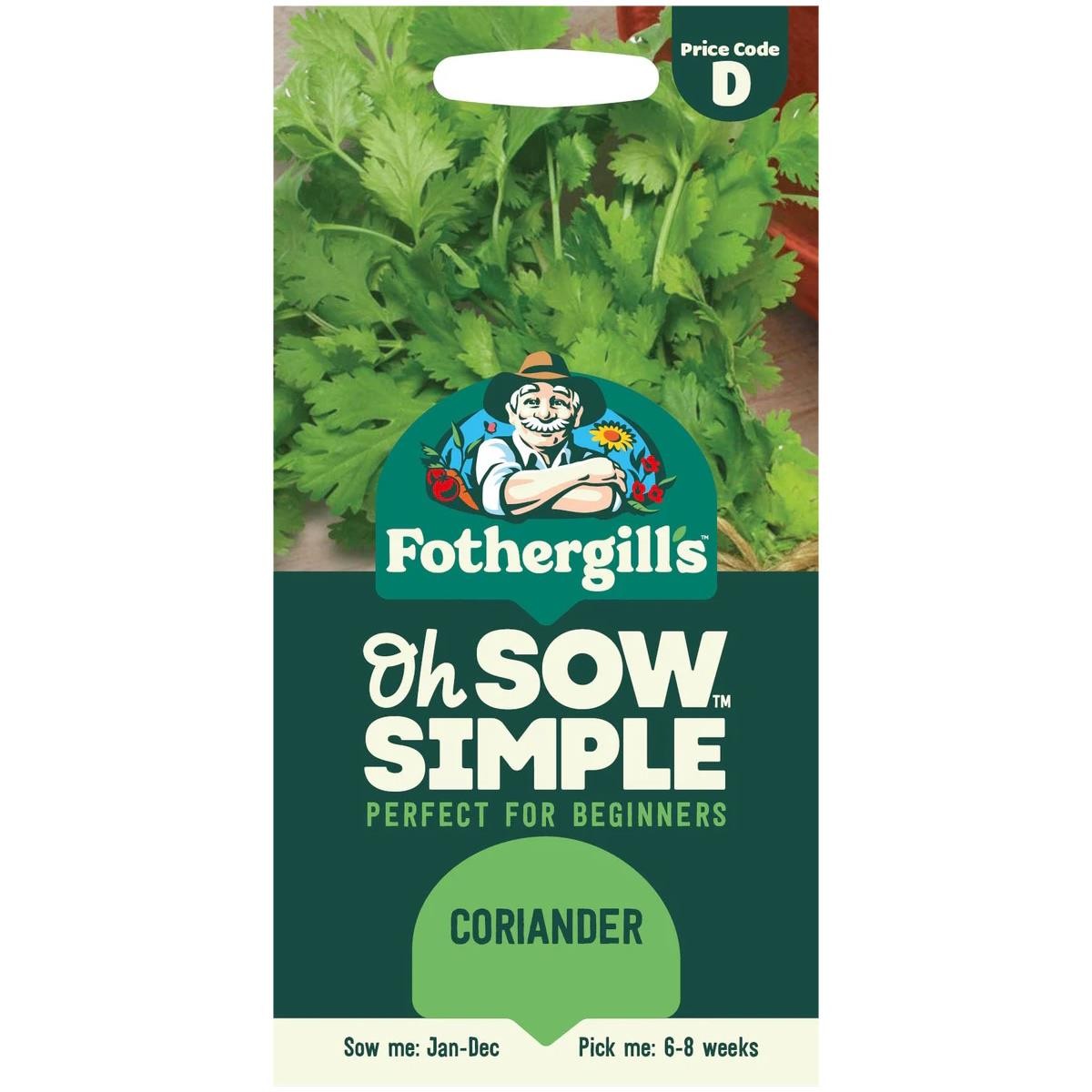 Fothergills Coriander Calypso Beginner Friendly Reliable Oh Sow Simple Seeds