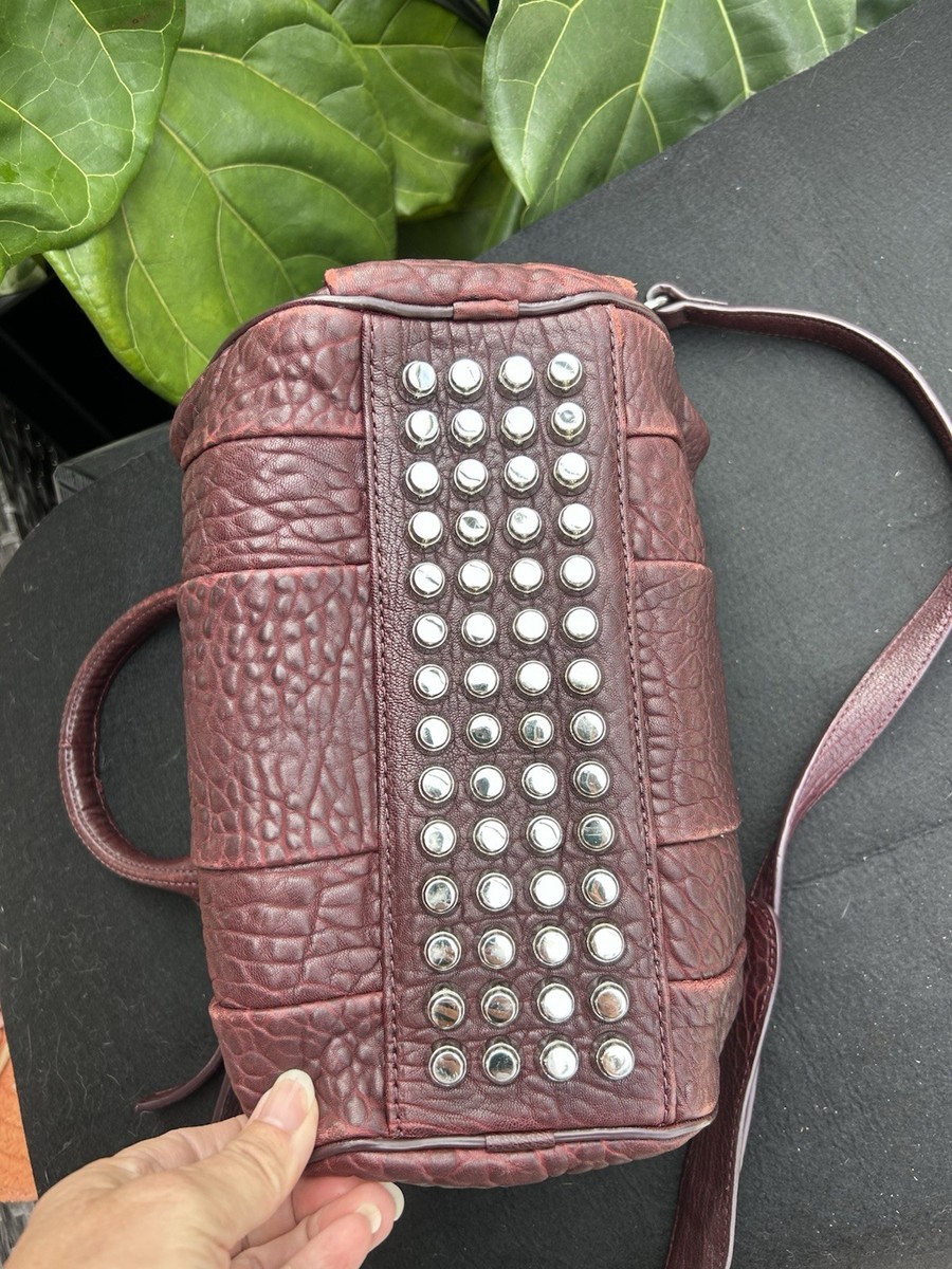 Alexander Wang Rocco Bag In Burgundy Or Wine pebbled leather with