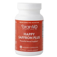 Happy Saffron Plus - 90 Vegan Capsules with Saffron Extract, Curcumin  Zinc for