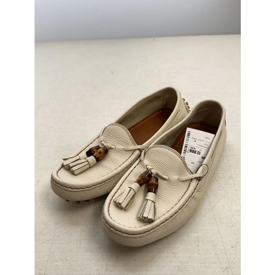 GUCCI Women's Leather Loafers Dress Shoes Size:34/JP:21 White 141119K Authentic