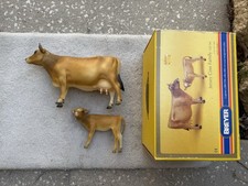 Vintage Breyer Horse RARE #3448 Jersey Cow Calf Family Set Tan Holstein Box New