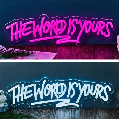LED Neonlichtschild Wanddekoration The World Is Yours personalisiert