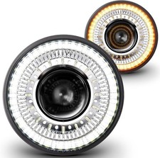 TRUE MODS 7 Inch Round LED Headlights Chrome H6024 2d1 Hi Lo Sealed Beam [DOT] H