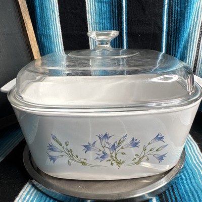 VTG Corning Ware Blue Dusk 5 Ltr Casserole Baking Dish A-5-B w/ A-12-C Pyrex Lid