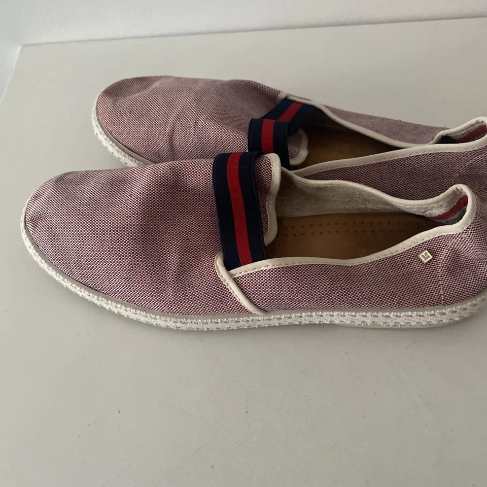 Rivieras College Rojo Azul Clásico Mocasines Zapatos Sin Cordones Lona Talla 43 Foto 4 de 4