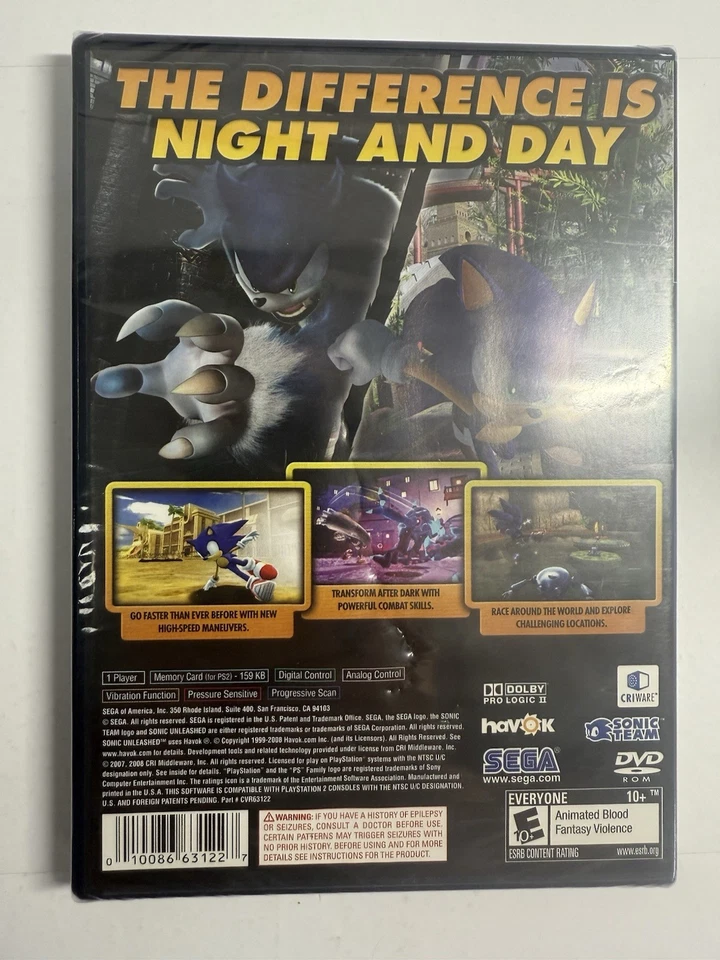 Sonic Unleashed (Sony PlayStation 2 PS2) BRAND NEW FACTORY SEALED NTSC US/C Sega - Image 3 of 4