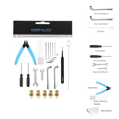 3D Printer Tool Kit Nozzle Cleaning Set Shear Plier Hex Wrench Clog Remover 14pc
