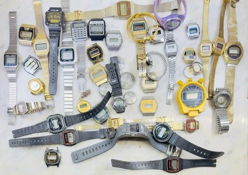 Huge Vintage Digital Watch Lot Casio Timex LED LCD Quartz Parts Repair