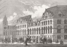 LONDON. Gt Eastern Station, Liverpool St 1875 old antique print picture