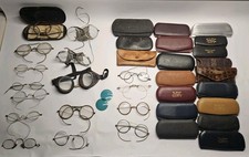 Lot Of 16 Pairs Of Antique Eyeglasses  Goggles With 20 Cases