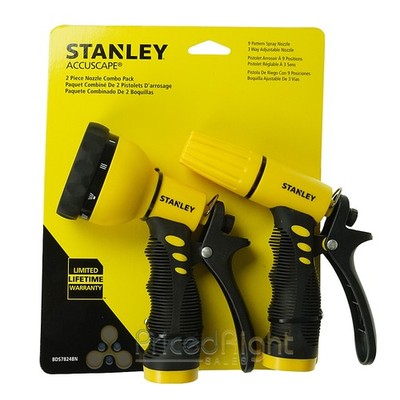 Stanley 2 Piece Garden Nozzle Combo Pack for Garden Hoses 9 Pattern 3 Way Spray