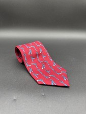 Josh Bach Men’s 100% Silk Red Tie W/ Blue Ties Made In USA