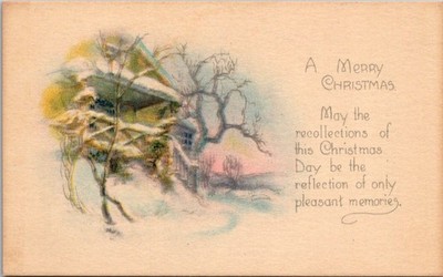 Antique Christmas Postcard May Recollections of This Day Be Only Pleasant c1915