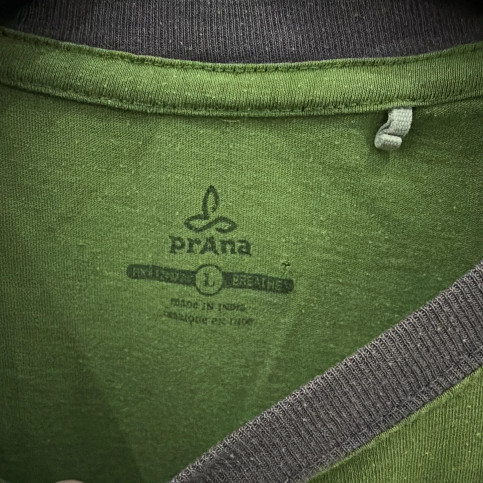 Prana Camper Shirt Mens Large Short Sleeve Crew Neck Casual Lightweight Green - Image 3 of 4