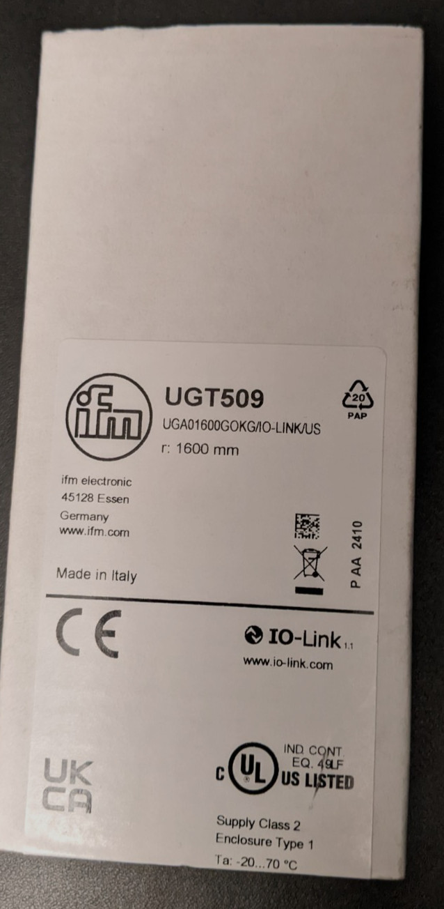 IFM UGT509 Ultrsonic Sensor, New in original box