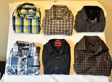 Men’s Lot of 6 Shirts of Different Brands Large Button Up Long Sleeve Shirts
