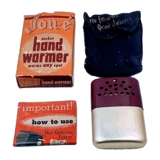 Vintage 1950s Aladdin Jon~e Jon-E - Hand Warmer With Box, Felt, And Instructions