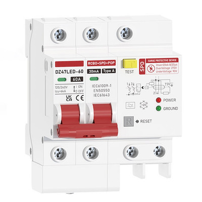 30mA Typ A Leitungsschutzschalter mit Blitzschutz für 120V240V Systeme