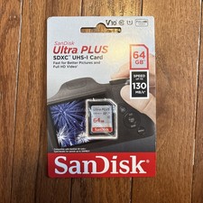 SanDisk Ultra PLUS 64GB SDXC UHS-I Memory Card BRAND NEW FACTORY SEALED
