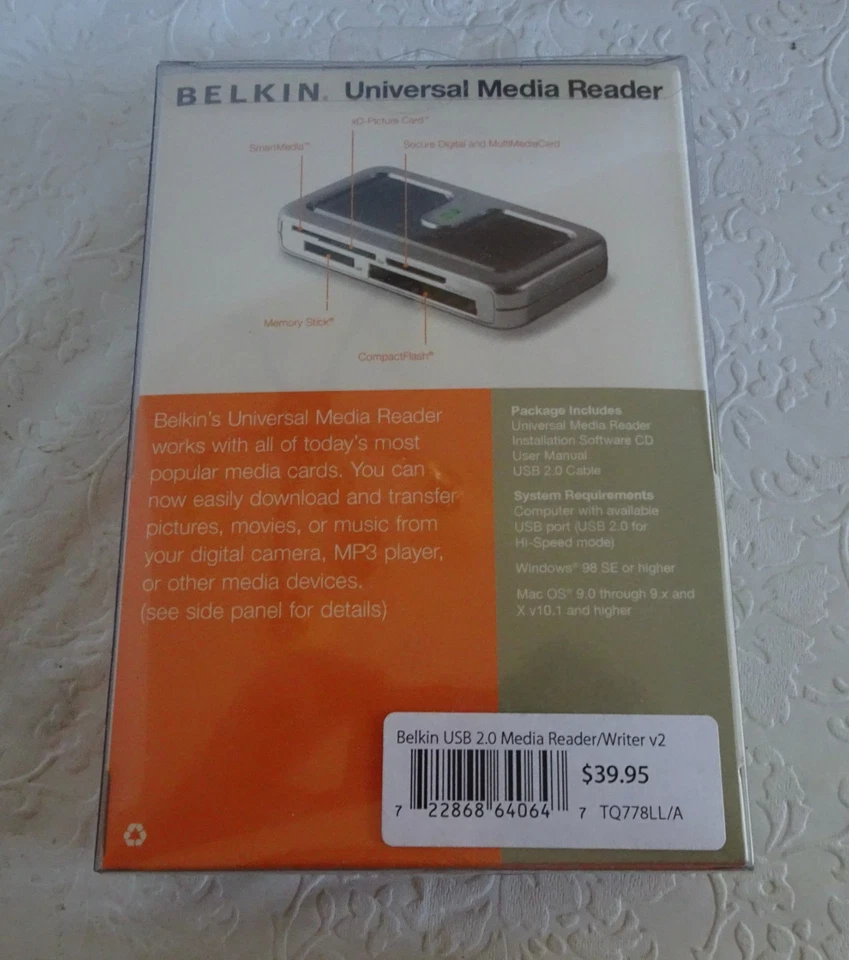 Belkin USB 2.0 Multimedia Reader & Writer  v2,  Unopened, original package. - Image 2 of 3