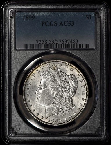 1899 Morgan Silver Dollar $1 PCGS AU53 - White Coin!