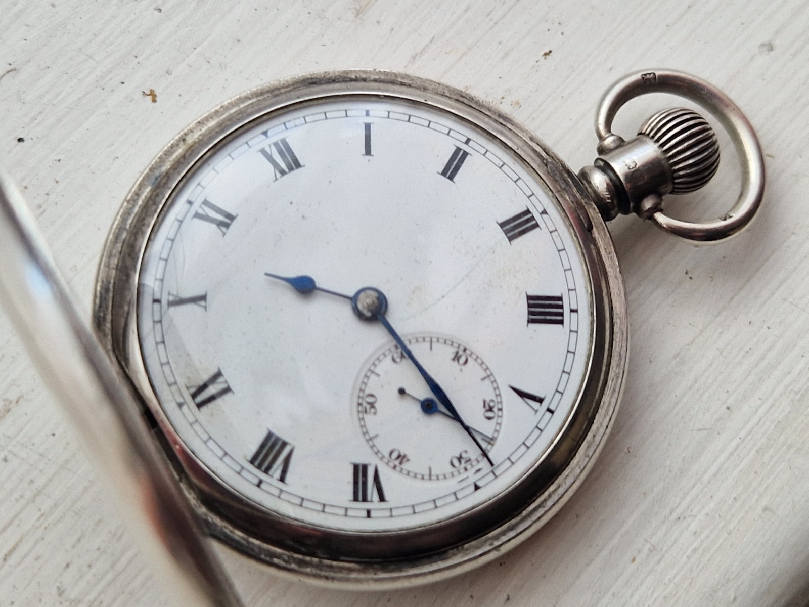 Antique Half Hunter Solid Silver Pocket watch Eng… - image 5