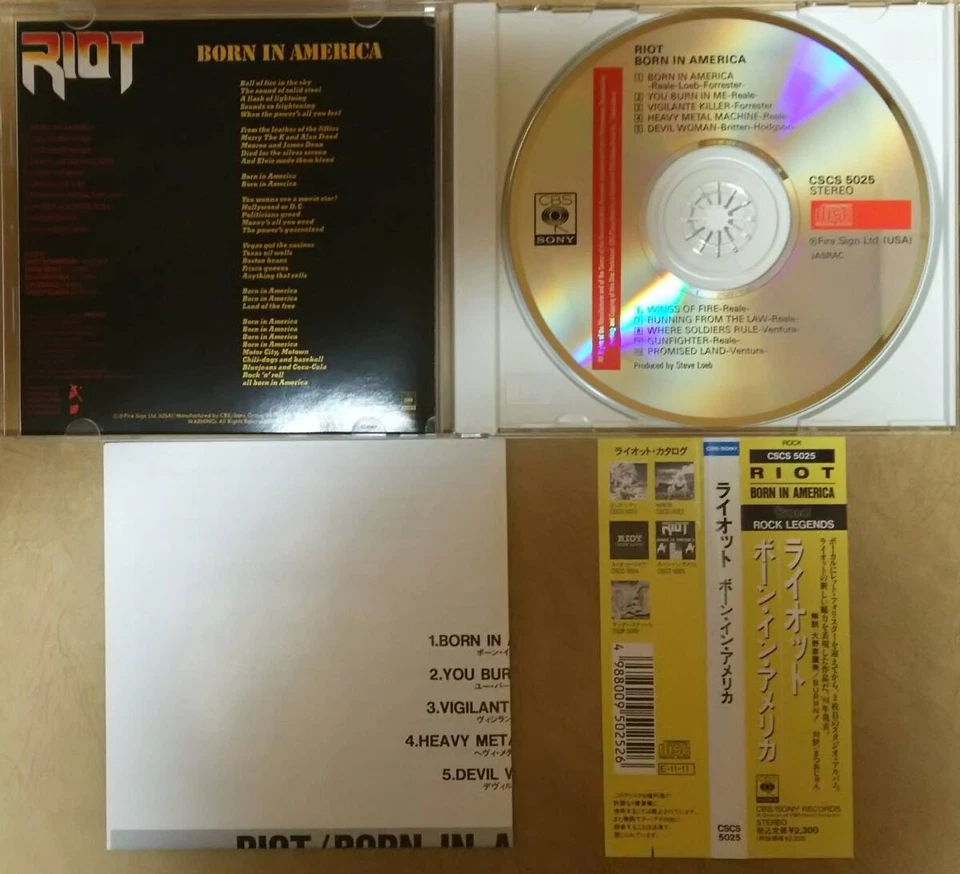 RIOT BORN IN AMERICA Japan Edition CD 1984 rare Obi Foto 3 de 3