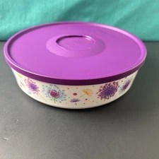 Tupperware Click Container Twist Stack Store 2.5Qt / 10.5 Cup Flowers dandelion
