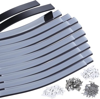 Muzata 20PACK 3.3FT/1M Flexible Black LED Channel w/Milky White LED Cover 2783Y