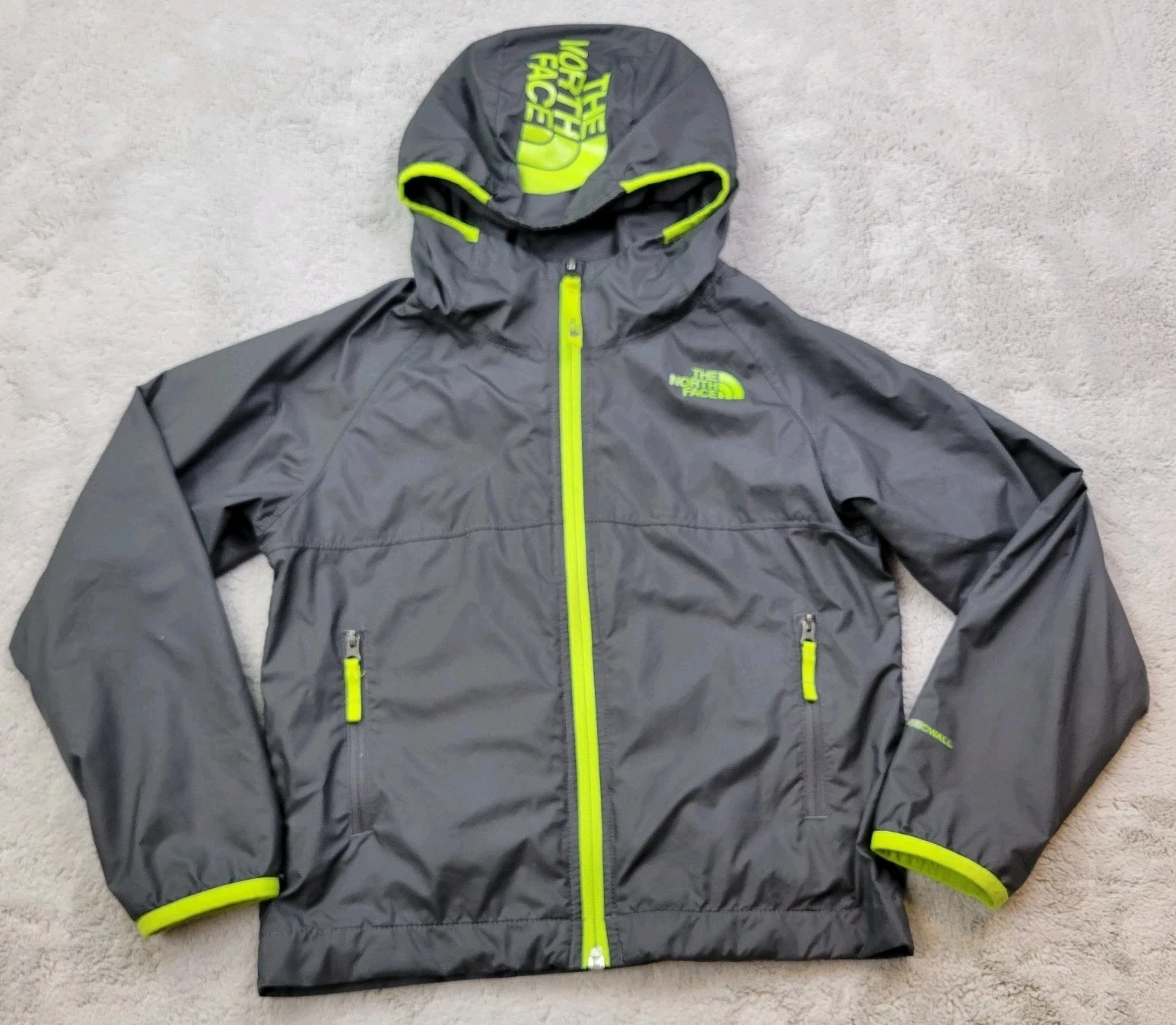 The North Face Windy Crest Windwall Jacket Boys XS 6 Gray Hooded NF0A3NM5