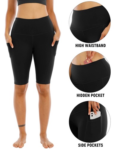 4 Pack Biker Yoga Shorts with Pockets for WomenHigh Waisted Athletic Running ... - Picture 3 of 6
