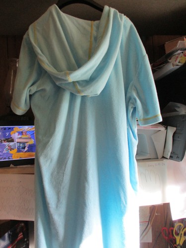 QUACKER FACTORY BLUE POOL BEACH TERRY COVER-UP UMBRELLA DESIGN Sz Medium - Picture 5 of 9