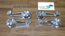 Window Crank Handle 4pc 60-64 Chevy chrome knob w/clips *In Stock* Chevrolet