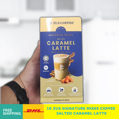 3x ZUS Signature Mixes Coffee - Salted Caramel Latte, Creamy Sweet Savory Blend