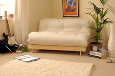 Double 4ft Luxury Futon 2 Seater Wooden Frame Sofa Bed Mattress in 11 Colours