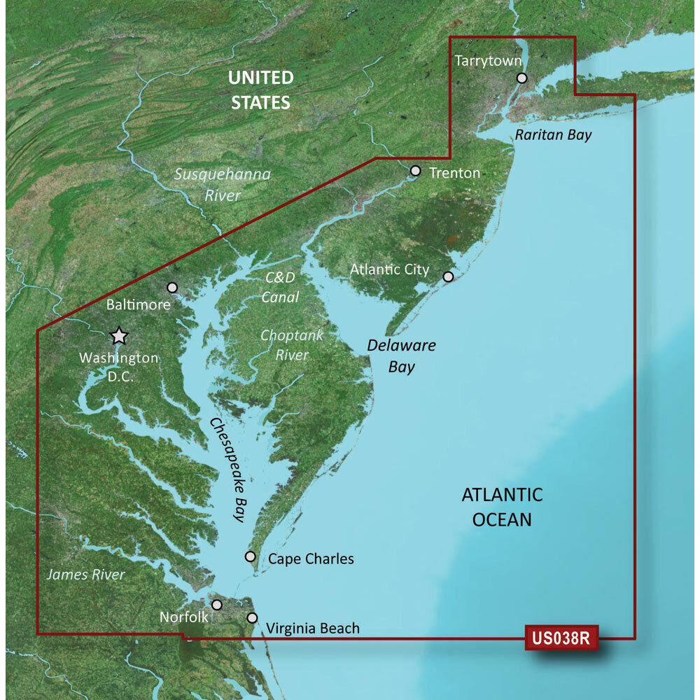 Garmin BlueChart g2 Vision New York to Chesepeake Saltwater Map 