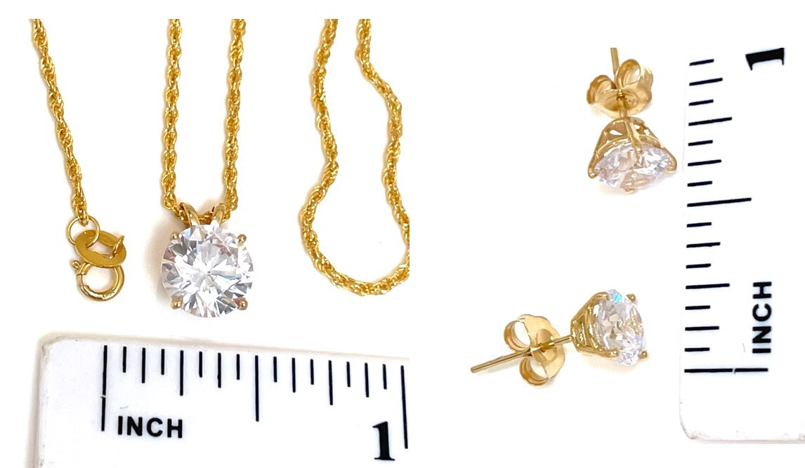 1.5 ct Diamond Stud Earrings 2 carat Diamond Pendant Diamond  Jewellery SET image 10